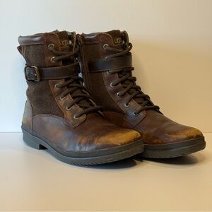 UGG Kesey Waterproof Leather Winter Boots – Women’s Size 9.5 – Chestnut Brown